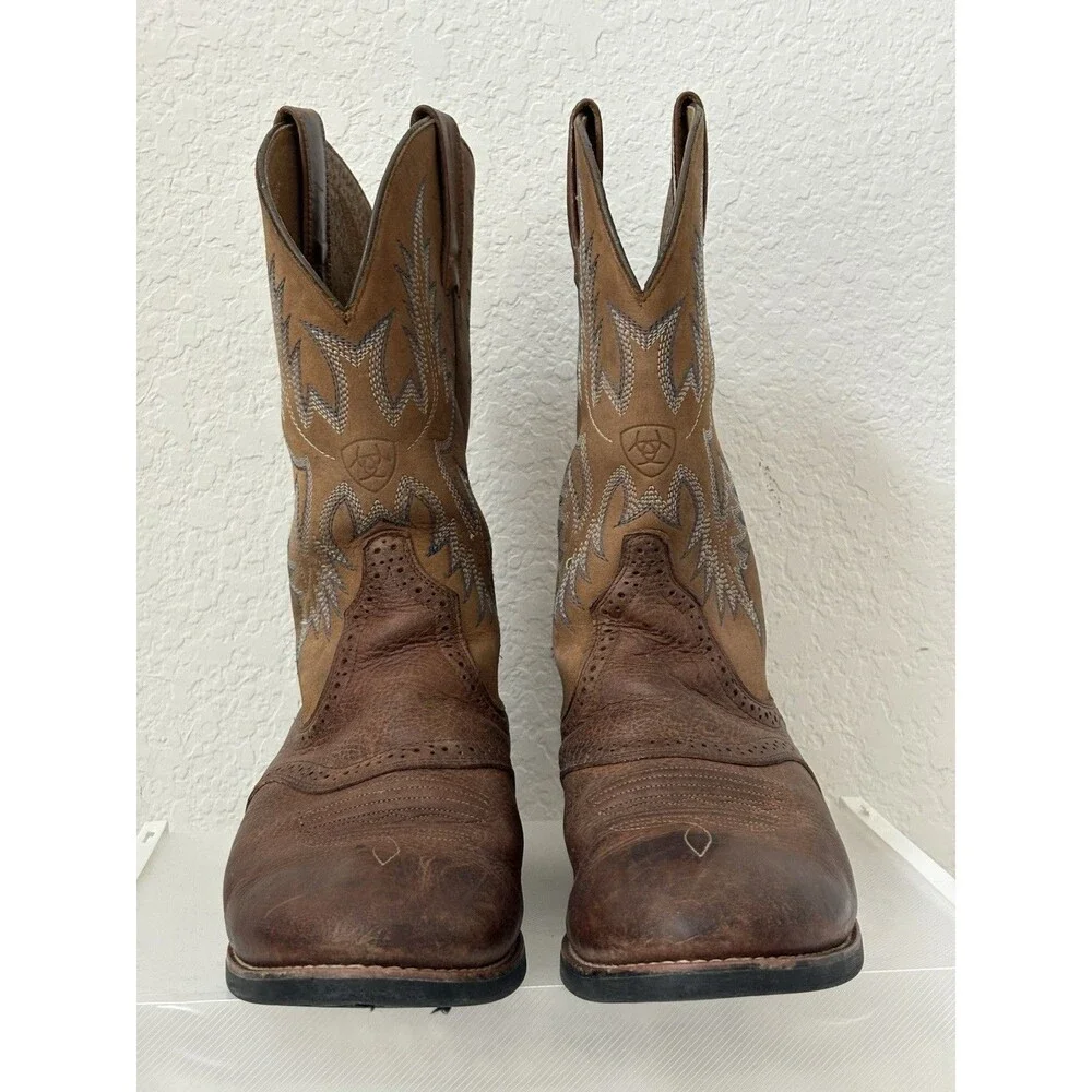 Ariat Heritage Stockman Boots Men’s 9 EE Brown Leather Western Cowboy 10002252
